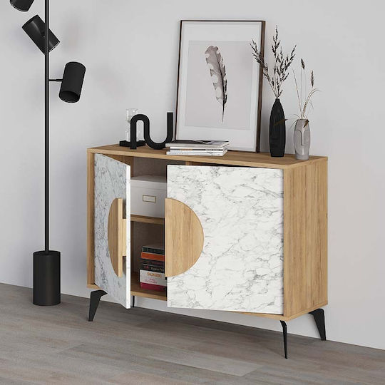 Gora Holz Sideboard GP037-0082 3 Eiche / Weiß 110x35.6x82cm