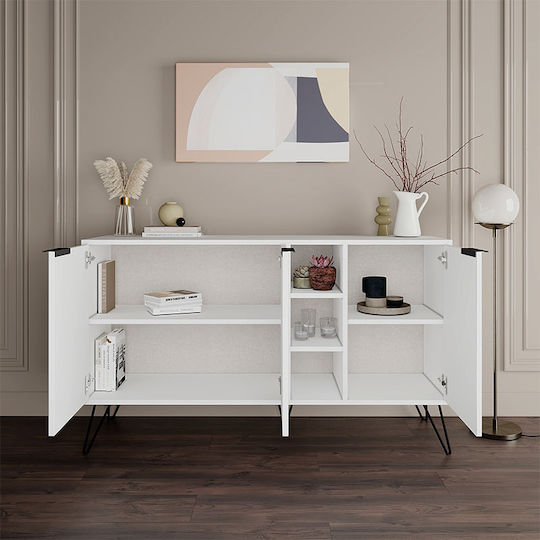 Bufet Flynn Din Lemn Alb 142x35.6x83cm