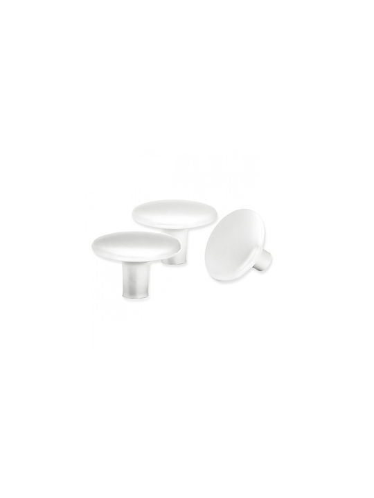 Conset Metallic Furniture Knob C687 Λευκό Ματ Ø30mm