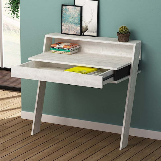 Secretary Desk Cowork Wooden White Antique 94x50x91cm