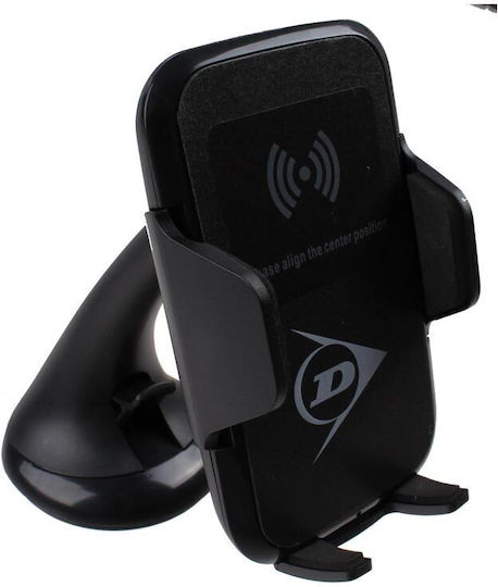 Dunlop Car Mobile Mount with Adjustable Hooks and Wireless Charging Black