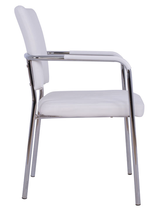 Armchair Visitor Questa with Arms White 56.5x59x85cm 1pcs