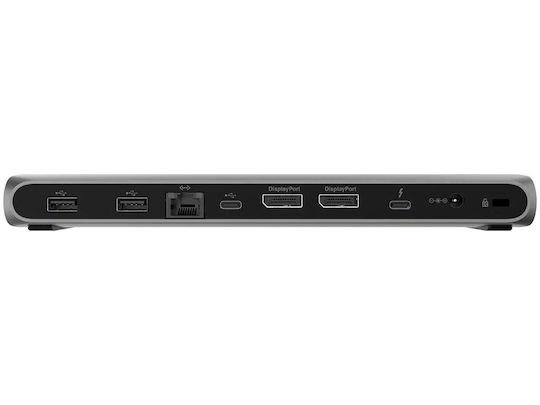 Corsair TBT100 Stație De Andocare Thunderbolt 3 Cu DisplayPort 4K Suport PowerDelivery Ethernet Și Conexiune Pentru 2 Monitoare Argintie
