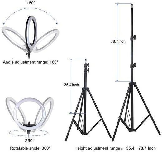 Factory CXB-460 Ring Light 43cm 3200 - 5800K with Floor Tripod and Mobile Phone Holder