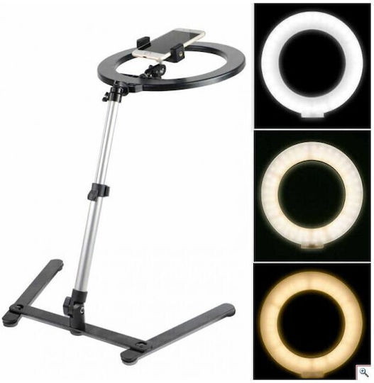 Photo Lamp Led USB Ringlicht 26cm 3200 - 6500K mit Desktop Ständer/Halterung Halterung und Halterung für Handy