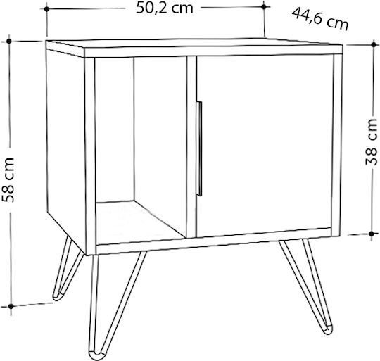 Комод Glynn Дървен Бял 50.2x44.6x58см