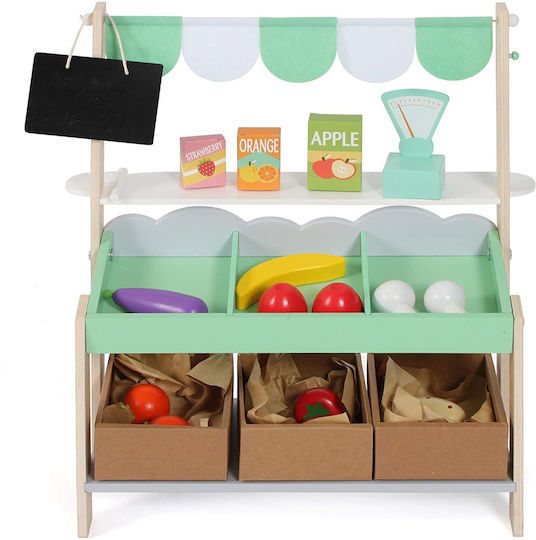 Gerardo’s Toys Wooden Market Stall from Wood for 3+ Years 12pcs