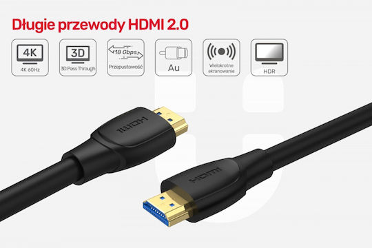 Unitek HDMI 2.0 Premium High Speed 4K 60Hz HDR Cable HDMI Male - HDMI Male 7m Black