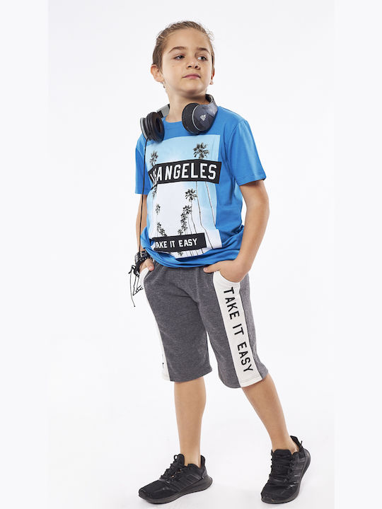 Hashtag Kids Set with Shorts Summer 2pcs Blue