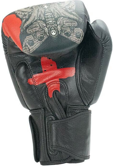 Super Pro Combat Gear Boxing Gloves Leather for Match Black
