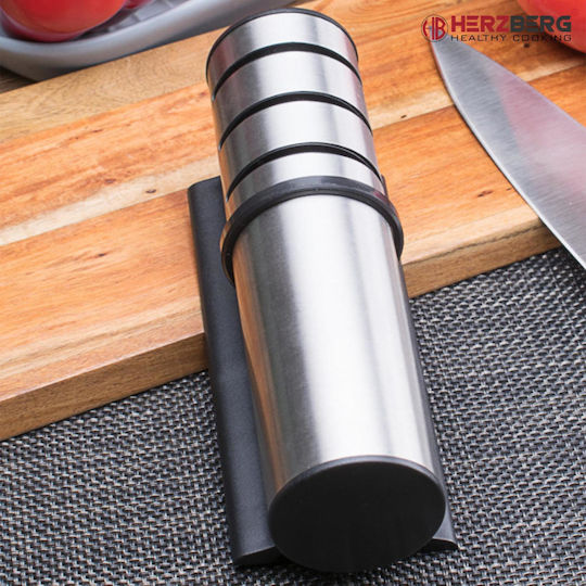 Herzberg Handheld Knife Sharpener with 3 Levels 18x6.5x6cm