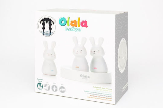 Lumini LED Lampă decorativă pentru copii Bunnies Alb 6x5x10εκ.