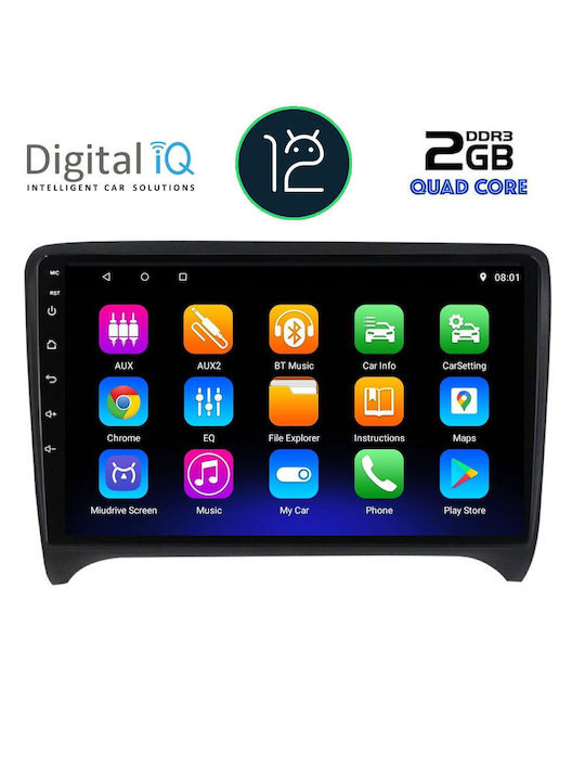 Digital IQ Car Audio System for Audi TT 2007-2015 (Bluetooth/USB/AUX/WiFi/GPS/Apple-Carplay/Android-Auto) with Touch Screen 9"