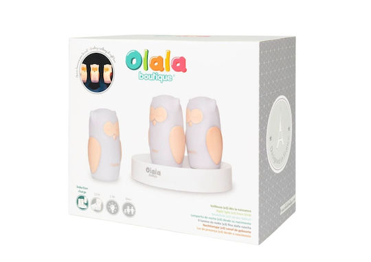 Olala LED Kinder Dekorative Lampe Owl Weiß 6x5x10εκ.
