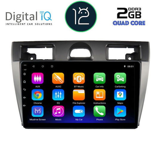 Digital IQ Sistem Audio Auto pentru Ford Fiesta 2005-2008 (Bluetooth/USB/AUX/WiFi/GPS/Apple-Carplay/Android-Auto/Partitură) cu Ecran Tactil 9"