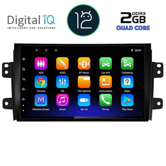 Digital IQ Auto-Audiosystem für Fiat Sechzehn Suzuki SX4 2005-2013 (Bluetooth/USB/AUX/WiFi/GPS/Apple-Carplay/Android-Auto/Notenblätter) mit Touchscreen 9"