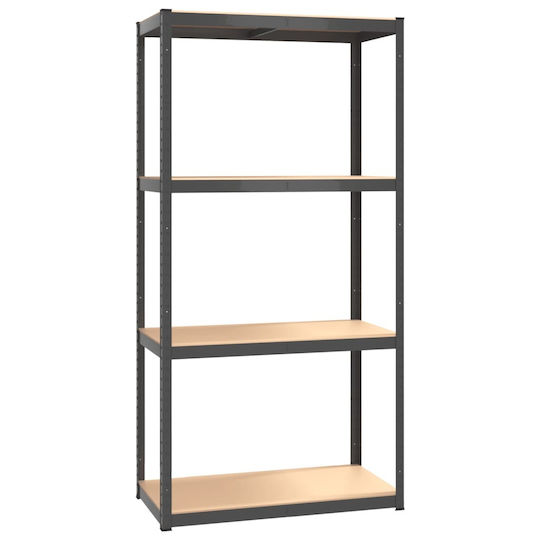 vidaXL Corner Dexions Galvanized Shelving Unit 80x40x160cm with 4 Shelves Total Load Capacity 320kg 2pcs