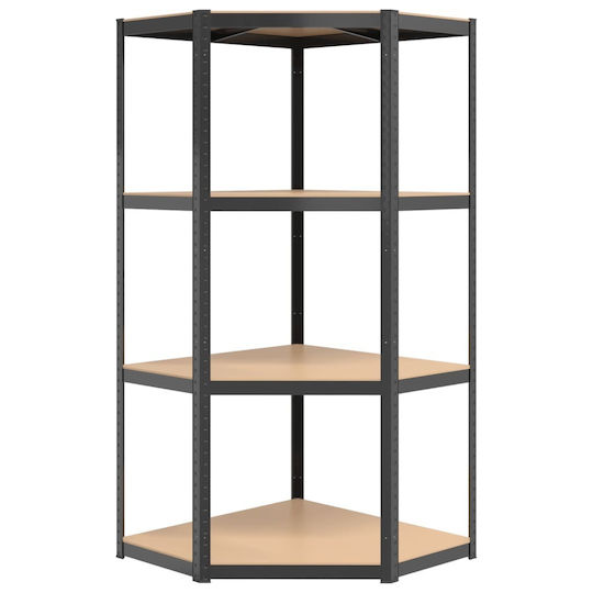 vidaXL Corner Dexions Galvanized Shelving Unit 80x40x160cm with 4 Shelves Total Load Capacity 320kg 2pcs