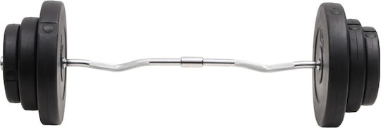 vidaXL ​Στραβόμπαρα Φ25mm Σετ με Βάρη 60kg Μήκους 120cm χωρίς Κολάρα