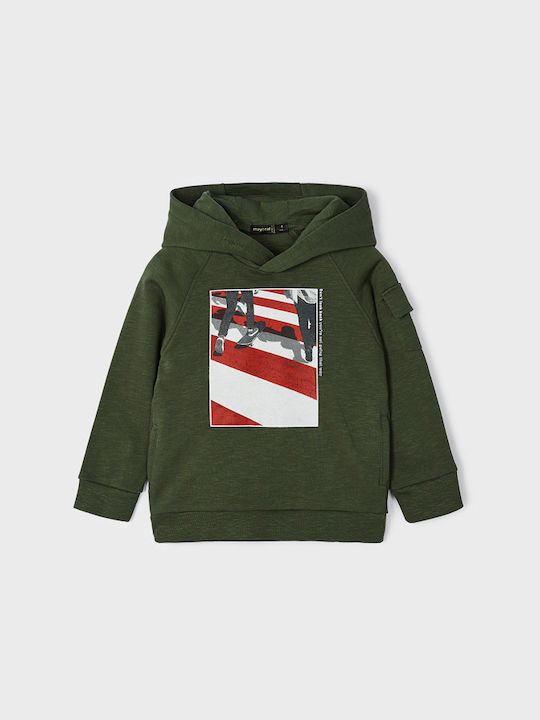 Mayoral Kids Sweatshirt with Hood Khaki