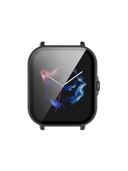 Plastikhülle mit Glas in Schwarz Farbe für Amazfit GTS 3