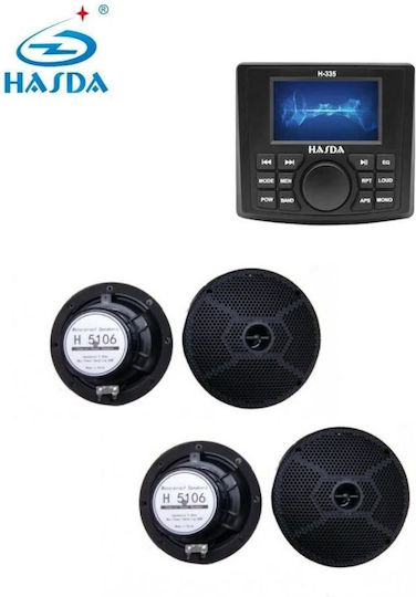 Hasda Σετ Ηχεία Σκάφους Αδιάβροχα 6" με 60W RMS Μαύρο