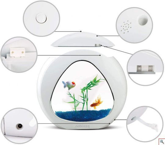 Nobleza Fishtank Ενυδρείο Ψαριών Χωρητικότητας 4lt με Φωτισμό, Φίλτρο 29x26.5x15εκ. Λευκό
