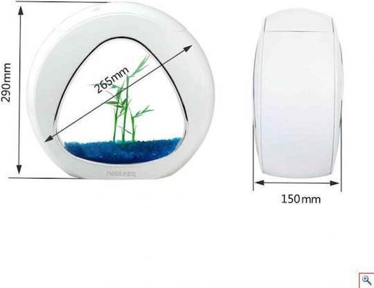 Nobleza Fishtank Ενυδρείο Ψαριών Χωρητικότητας 4lt με Φωτισμό, Φίλτρο 29x26.5x15εκ. Λευκό