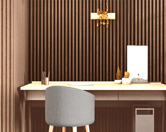 3D Πάνελ Τοίχου Αφρώδες με Κόλλα Walnut/Dark Brown Καφέ 290x12.2εκ.