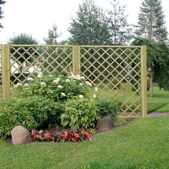 Garden Trellis (12x12) Made of Wood with Rhombus Grid Design in Beige Colour 60x180cm