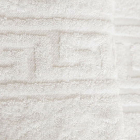 Melinen Hotel Face Towel Meander 100x50 cm 500gsm White
