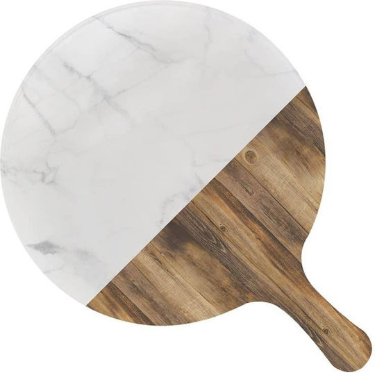Servewell Round Melamine Serving Board With Handle 29cm