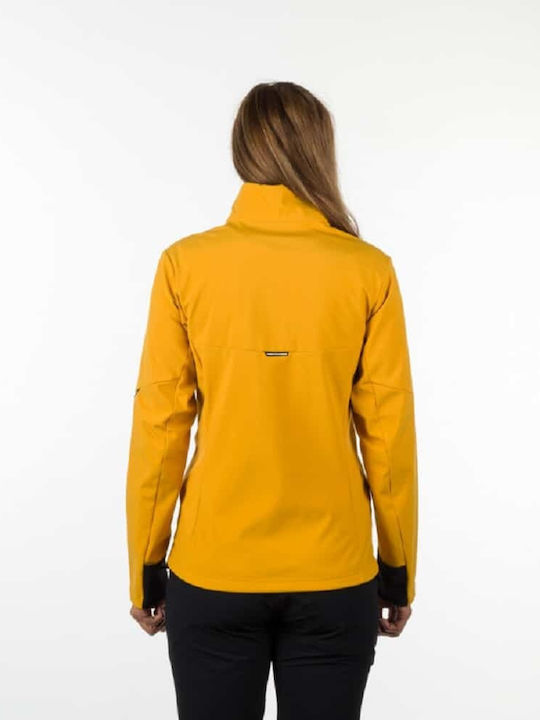 Northfinder Women's Hiking Short Sports Softshell Jacket Waterproof and Windproof for Winter Goldenyellow