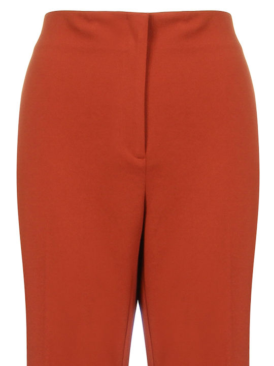 Women's Fabric Trousers Flared Tabac Brownc Brown