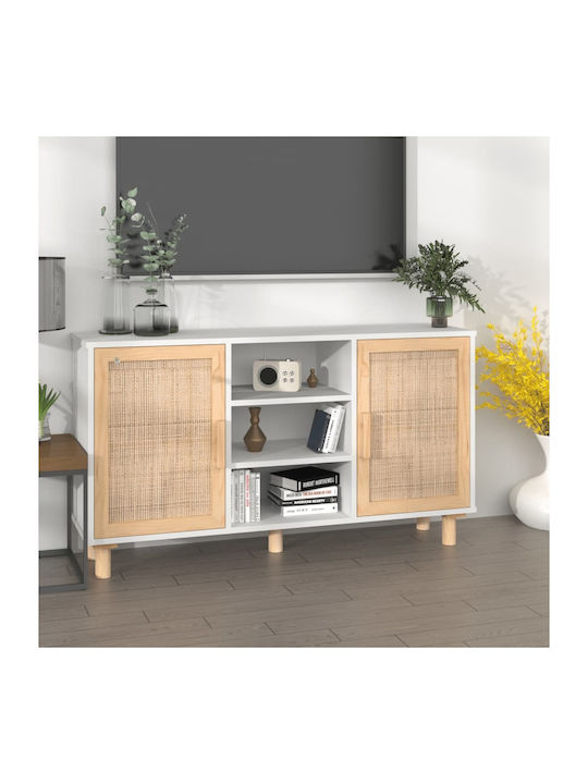 Sideboard made of Solid Wood Beige 105x30x60cm