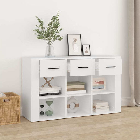 Μπουφές Ξύλινος με Συρτάρια Λευκός 100x30x59.5cm