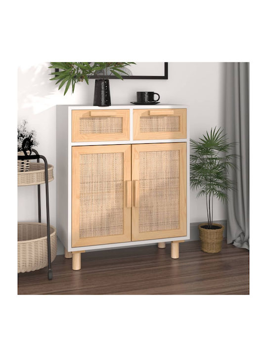 Sideboard Wooden with Drawers Beige 60x30x75cm