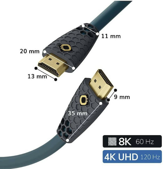 Oehlbach Flex Evolution HDMI 2.1 Ultra High Speed 48Gbps 4K 120Hz HDR VRR Kabel HDMI-Stecker - HDMI-Stecker 3m Schwarz