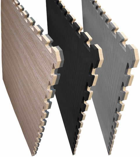 Olympus Sport Saltea Puzzle Podea Sala De Sport Cu Două Fețe Maro/Negru Tatami Cu Două Fețe 100x100x2.5cm 1 Bucată