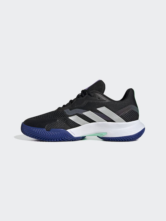 adidas Courtjam Control Men's Tennis Shoes for Clay Courts Core Black / Silver Metallic / Pulse Mint