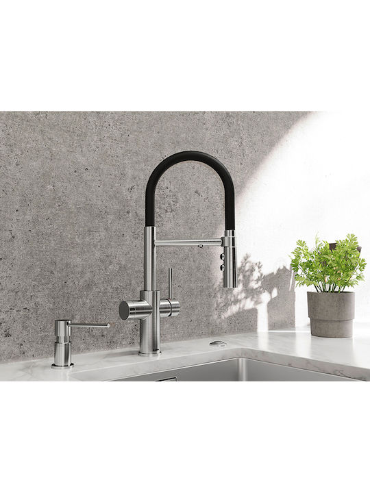 Blanco Catris-S Flexo Kitchen Faucet Counter with Spiral Silver