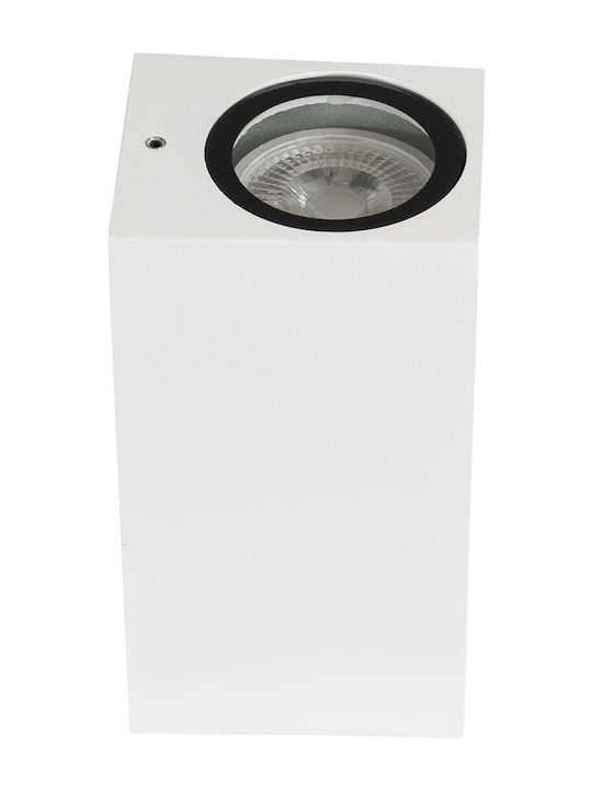 GloboStar Burano Επιτοίχιο Εξωτερικό Σποτ GU10 IP65 Διπλής Δέσμης 15x8x6.8εκ.