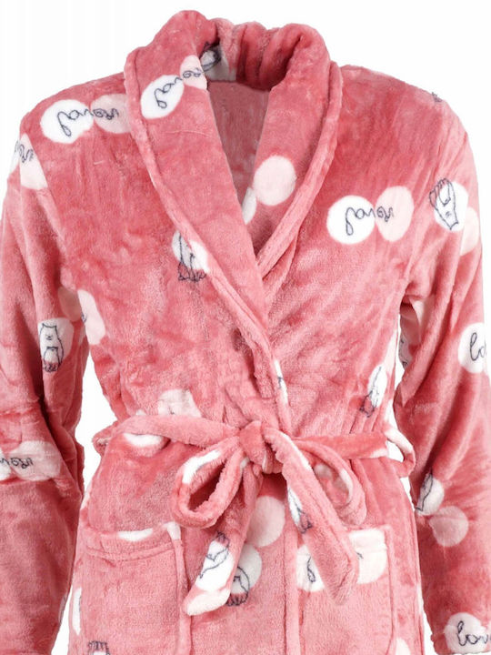 Luna Winter Women's Fleece Robe Pink