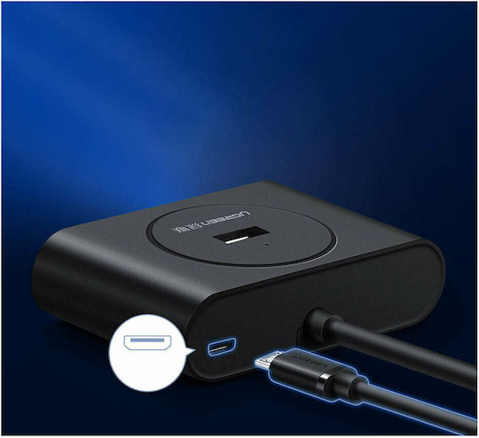 Ugreen CR113 Hub USB 4 Porturi USB 3.0 cu Conectare USB-A Alb