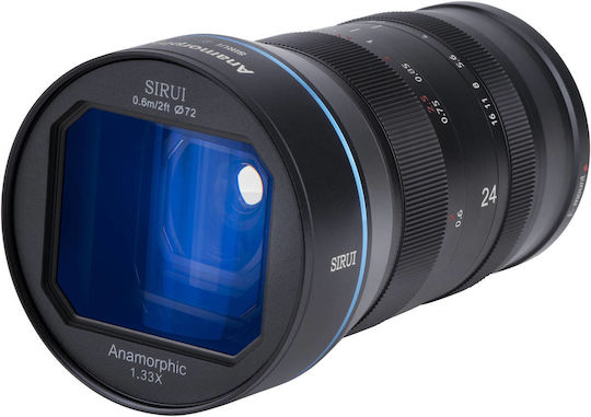 Sirui Crop Фотообектив 24mm f/2.8 Super35 Anamorphic 1.33x Стандартно увеличение за Канон РФ Монтаж Черен