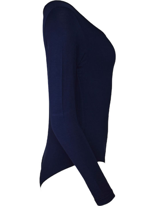 Wrap Long Sleeve Bodysuit Marine