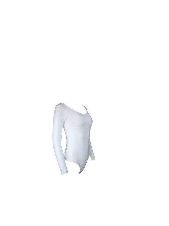 Apple Boxer Wrap Long Sleeve Bodysuit White