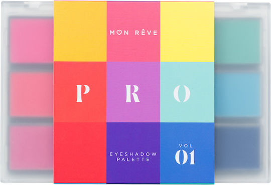 Mon Reve Pro Παλέτα με Σκιές Ματιών Matte σε Στερεή Μορφή Vol 01 15gr