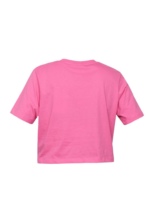 Women's Athletic Crop Top Short Sleeve Carmine Rose