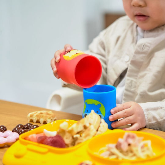 Marcus & Marcus Baby Cup Hippopotamus made of Silicone Blue 120ml for 6m+m+